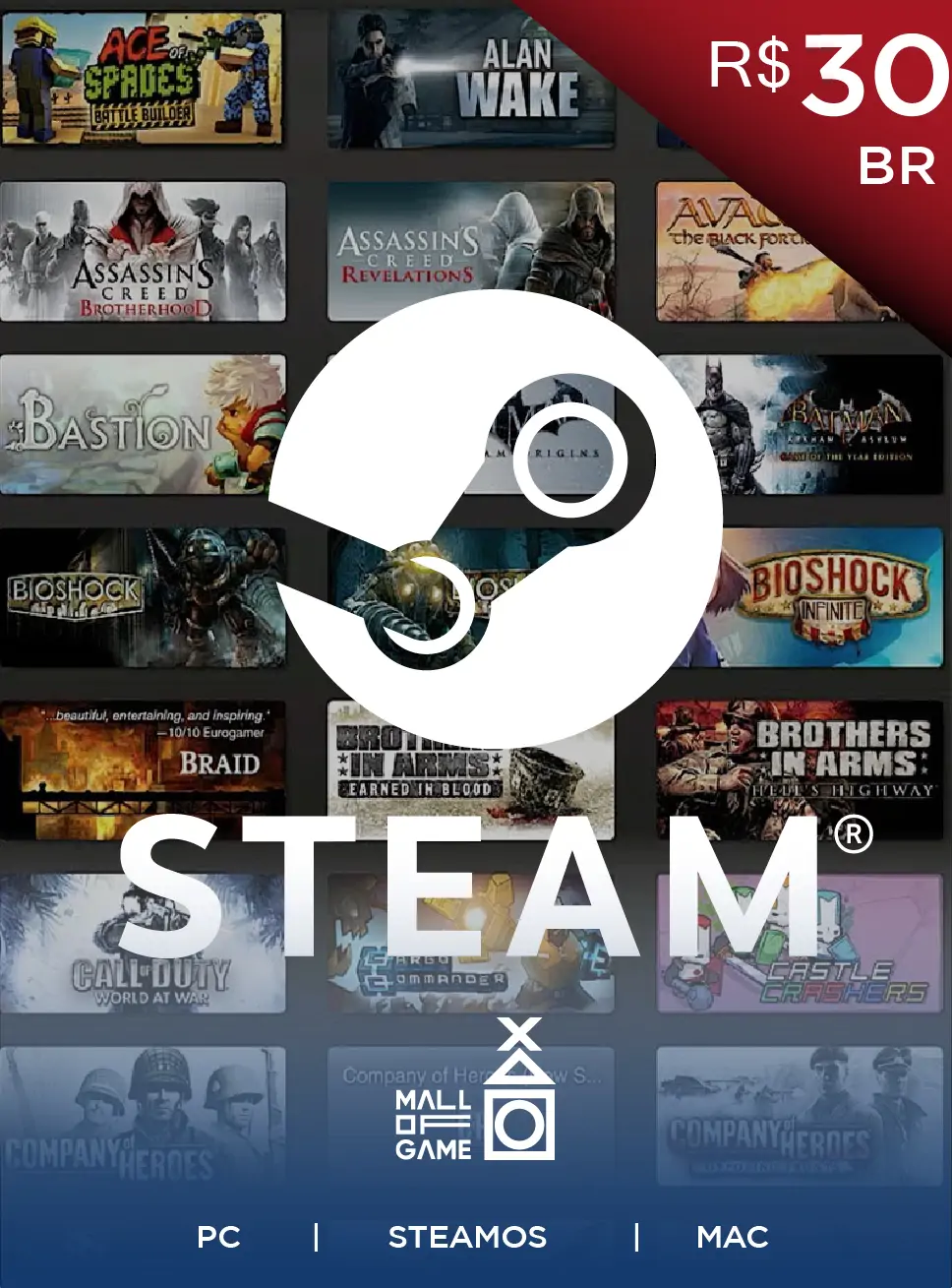 Steam Wallet Code BRL30 (BR)