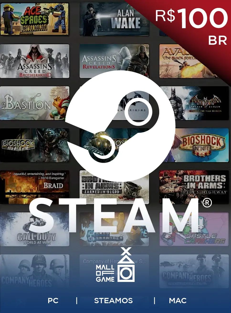 Steam Wallet Code BRL100 (BR)