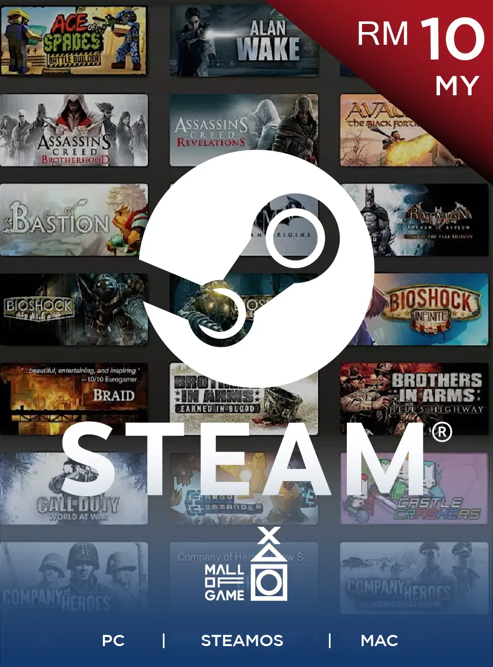 Steam Wallet Code RM10 (MY)